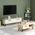 Get TV unit with center table, MDF wood - white beige with best offers | Raneen.com