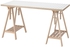 LAGKAPTEN / MITTBACK Desk - white anthracite/birch 140x60 cm
