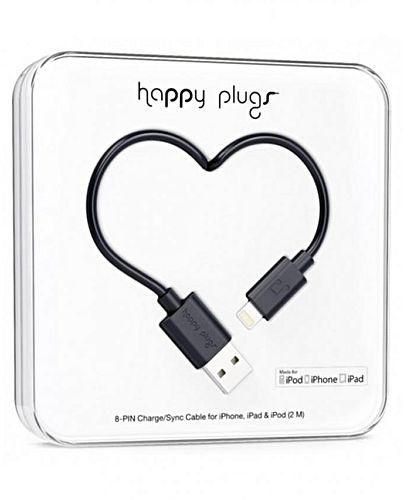 Happy Plugs Lightning to USB Charge/Sync Cable - 2M - Black