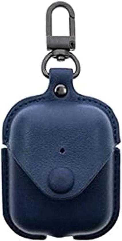 Apple AirPods Leather Wallet Case Protective Cover (Dark Blue)