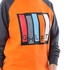 Izor Printed Bi-Tone Full Sleeves Hoodie - Orange & Dark Grey