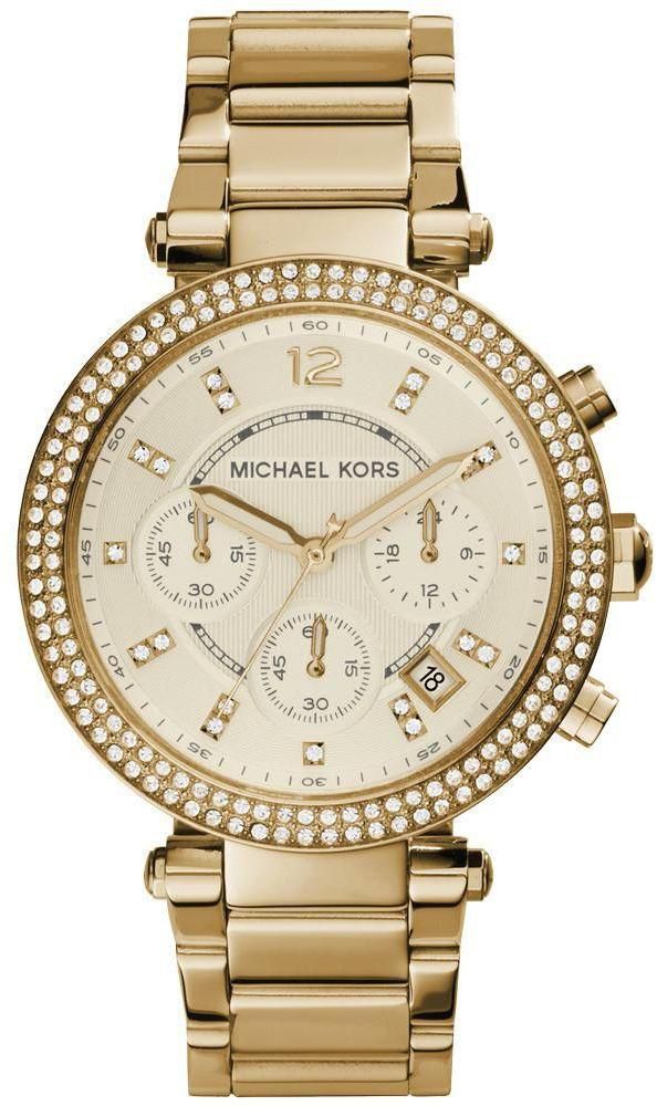 Michael Kors Parker Women's Gold Dial Stainless Steel Band Watch - MK5354