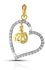 Vera Perla Women's 18K Solid Gold 0.20Cts Diamonds "Allah in the Heart" Pendant