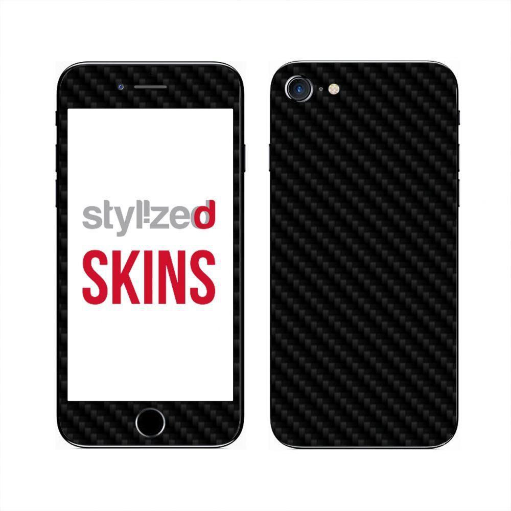 Stylizedd Premium Vinyl Skin Decal Body Wrap for Apple iPhone 8 - Carbon Fibre Black