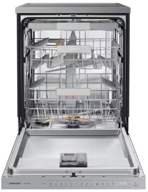 SAMSUNG Dishwasher, 2 Layers, 14 Setting Place, 8 Programs, Child Safety Lock, Silver - DW60BG850FSLYL