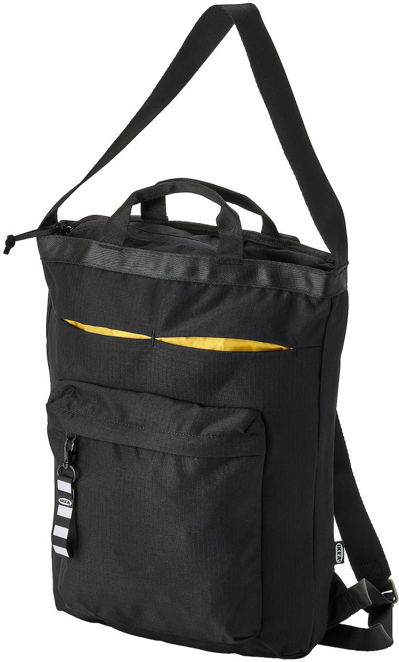 VÄRLDENS Travel tote bag - black 28x12x44 cm/16 l