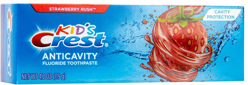 CREST KID'S ANTICAVITY PROTECTION FLUORIDE TOOTHPASTE (Strawberry Rush) (4.2oz) 119g