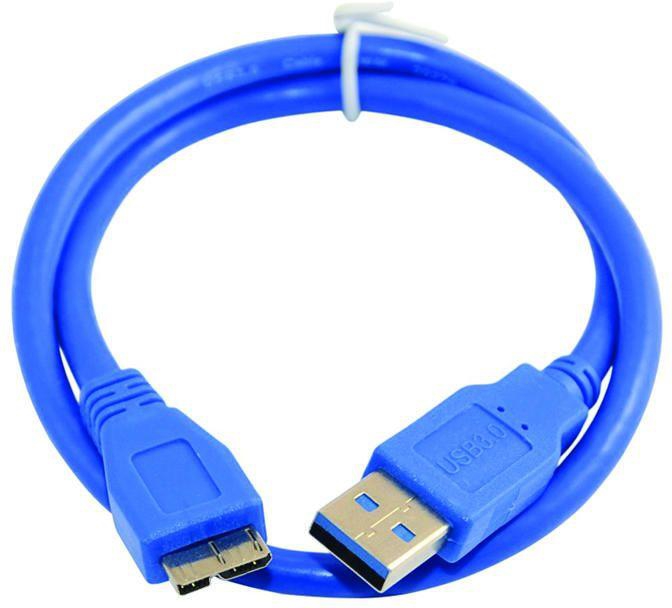 World Cables USB 3.0 A Male To Micro B Male Plug - 1.5M - Blue