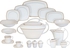 Get Lotus Dream Porcelain Dinner Set, 62 pieces - White with best offers | Raneen.com