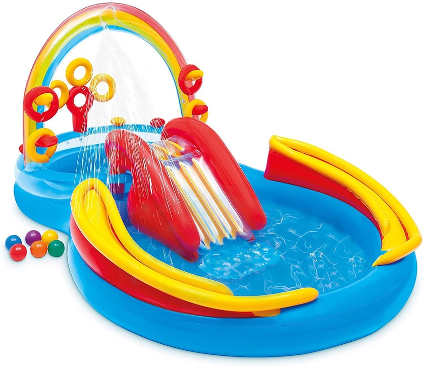 Intex 57453Np Rainbow Ring Play Center, 2 Years And Above, Multi Color