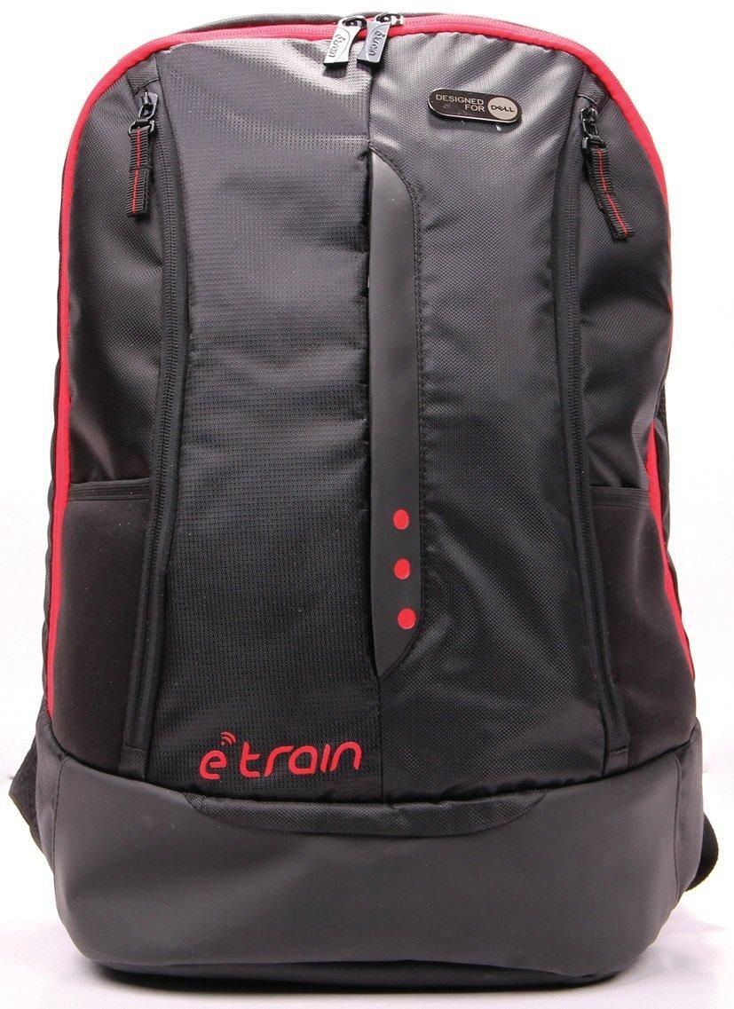 E-TRAIN Laptop Backpack, 15.6 Inch, Black/Red