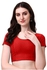 كيبي بلوزة للنساء برقبة دائرية واكمام قصيرة مقاس 30 لون احمر واحمر