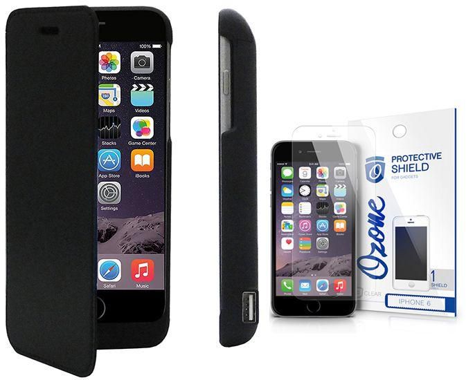 Ozone 5800mAh Power Bank/ Battery Case w/ Screen protector for Apple iPhone 6 -Black
