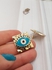 Evil Eye Golden X Turquoise Geometric Square Earring