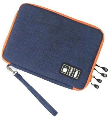 حقيبة واقية لإكسسوارات الهاتف المحمول أزرق/ برتقالي