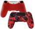 Hikfly Silicone Gel Controller Cover Skin Protector Compatible for Sony Playstation 4 PS4/PS4 Slim/PS4 Pro Controller (2X Controller Camouflage Cover with 8 x FPS Pro Thumb Grip Caps)(Red,Blue)