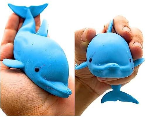 Dolphin Squishy sand Toy Fidget Toy Autism Stress Relief Stress Reliever toys Reduce Anxiety and Stress toy Blue