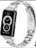 Stainless Steel Solid Screwless Wristband For Huawei Band 6 (Silver-Black)