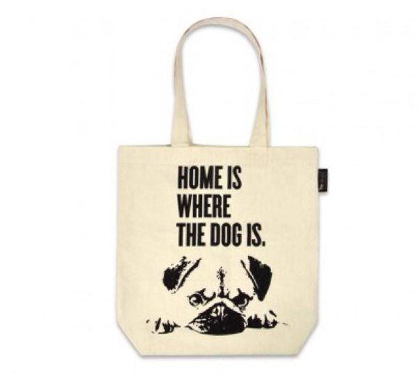Tote Bags #Home is where the Dog is