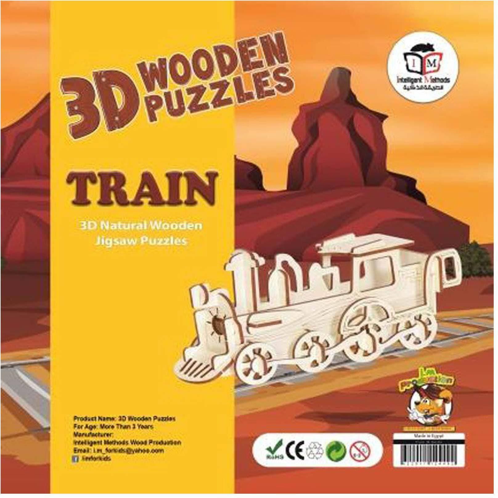 3D Wooden Puzzle - Train Shape