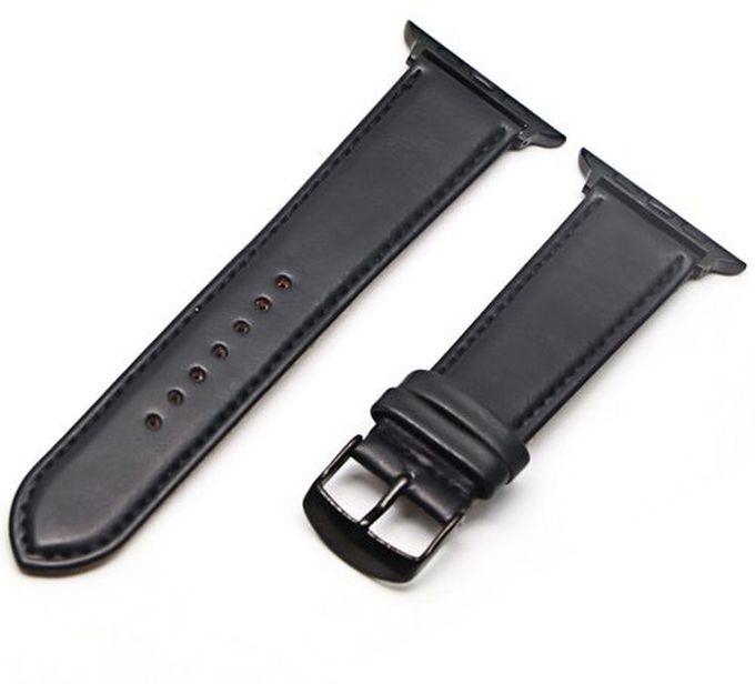 جلد طبيعي كلاسيكي لساعة أسود- Apple Watch Series 4/5 42/44mm