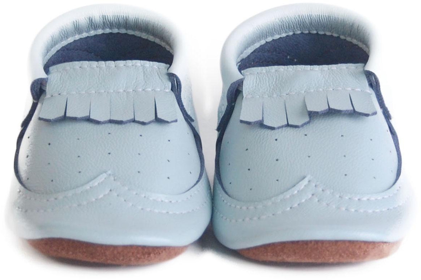 Derby Moccasin Baby Shoes - 6 Sizes (Baby Blue)