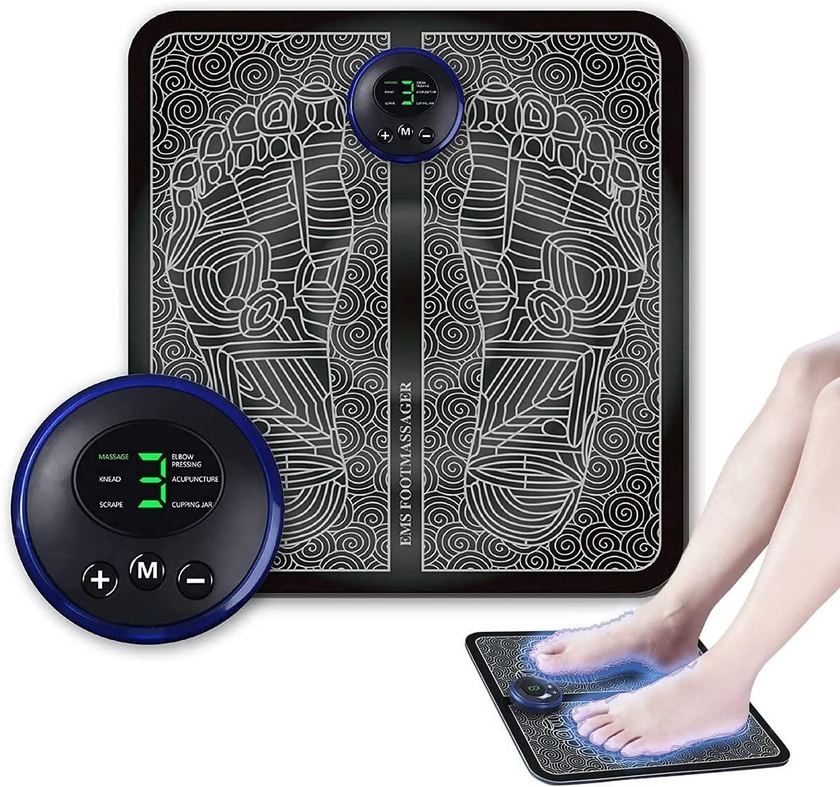 Generic EMS Electric Foot Massager, Massage Mat Pain Relief Foot Pad, Folding Portable Massage Foot Mat USB Rechargeable