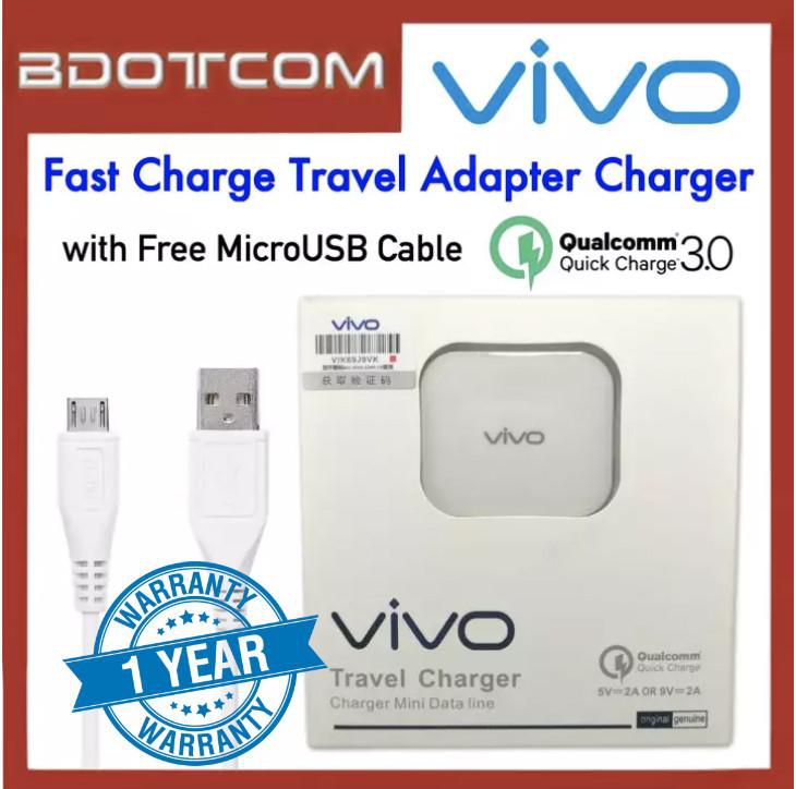 Vivo Fast Charge Travel Adapter Charger with Micro USB Cable 2A QC3.0