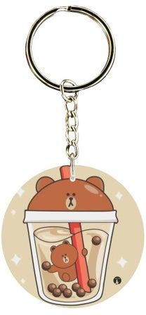 Double Sided Bear Themed Printed Keychain
