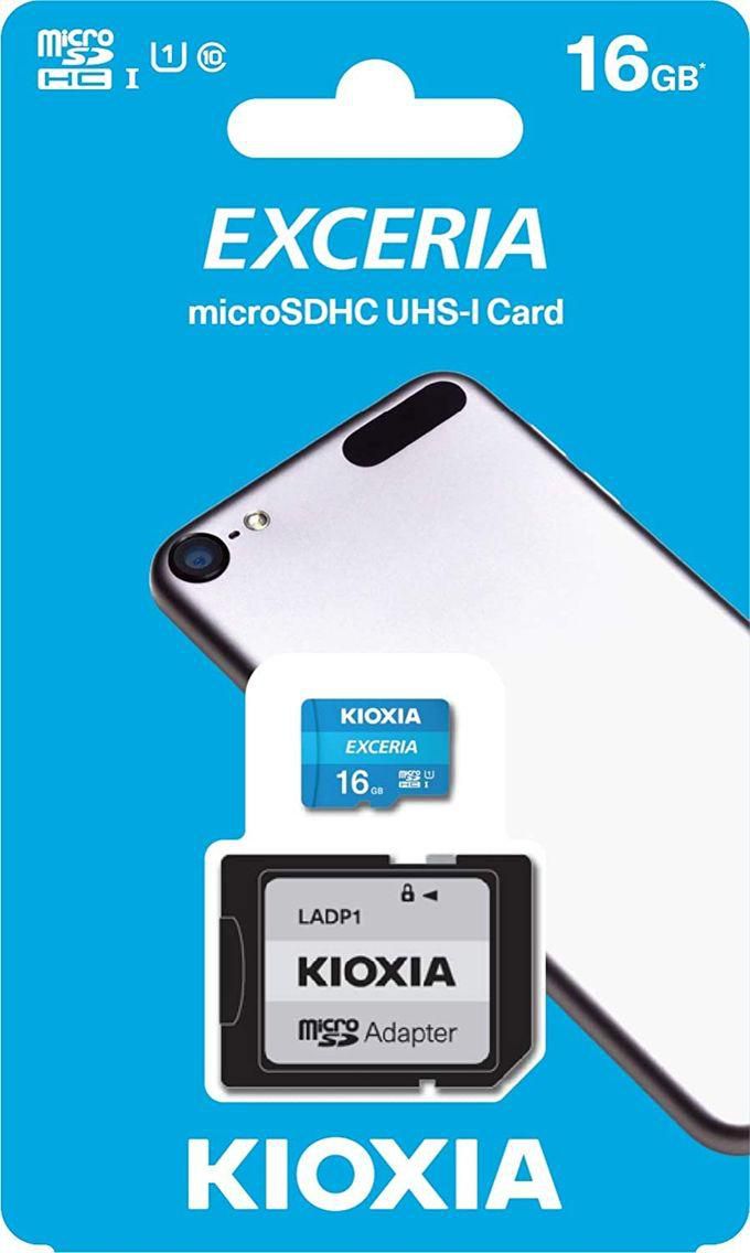 KIOXIA بطاقة ذاكرة MicroSD اكسيريا بذاكرة 16 جيجابايت من كيوكسيا، LMEX1L016GG2