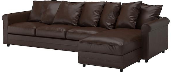 4-seat sofa, with chaise longue/Kimstad dark brown