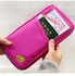 محفظة متعددة الجيوب تعمل كحاملة للوثائق وحقيبة سفر لحمل جواز السفر وبطاقة الهوية والائتمان والأموال النقدية - وردي