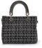 Pino bravo Checkered Fur Winter Handbag - Grey