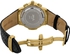 JBW Black Leather Gold dial Watch for Men JB-6101L-J