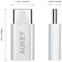 AUKEY USB-C Adapter Type-C to Micro USB Adapter Aluminum (2 Pack) for MacBook Pro, Nexus 6P 5X, Google Pixel, LG G5 and