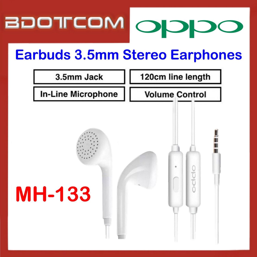 Oppo MH-133 3.5mm Earphone with Built In Microphone and Volume Control for Oppo