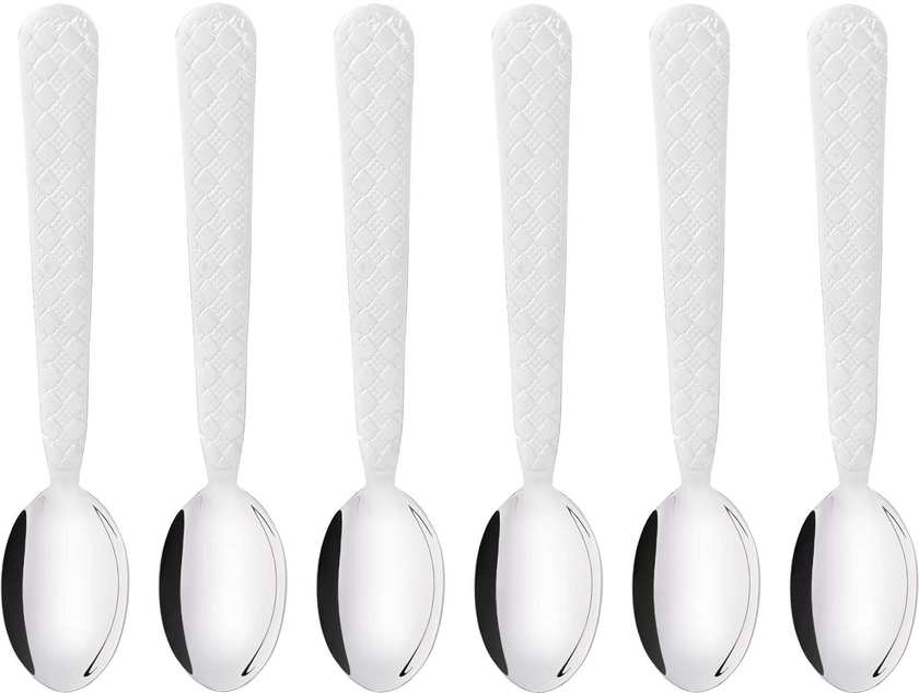 Get El Hoda Stainless Steel Tea Spoon Set, 6 Pieces, 14 cm - Silver with best offers | Raneen.com