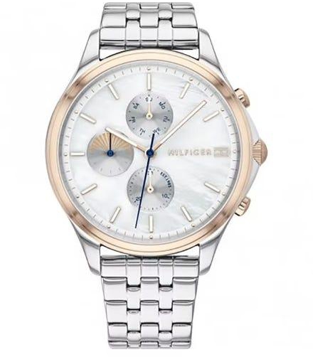Get Tommy Hilfiger 1782122 Analog Casual Watch For Women, 38.96 mm, Metallic Band - Silver Gold with best offers | Raneen.com