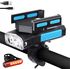 SUYAYA 5IN1 USB Rechargeable Bike 6 Modes Headlight Set with Phone Holder (Blue)