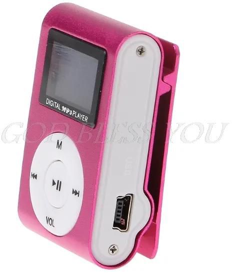 USB Clip Plastic MP3 Player LCD Screen Support 32GB Micro SD TF Card Plays mp3 music