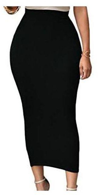 High Waisted Bodycon Skirt - Black