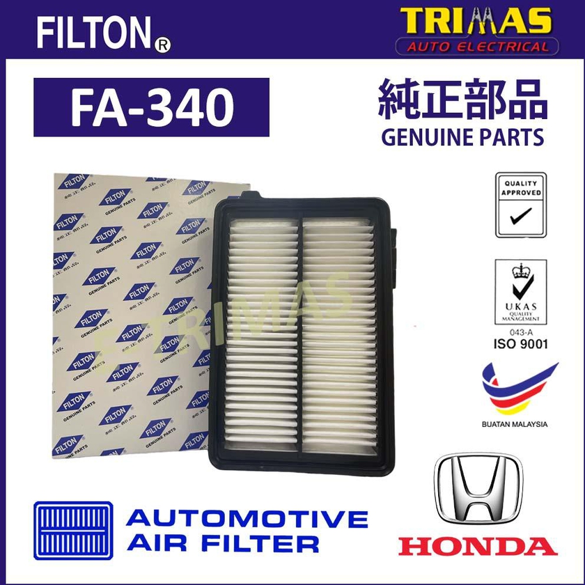 FILTON Air Filter Honda CRV CR-V TOA 2.0 2013-2016 FA-340 17220-R6A-J00