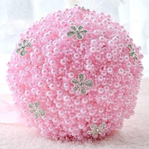 Generic Shiny Full Pearls Bridal Wedding Bouquet Brooch Handmade Brooch Flowers Newest