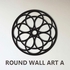 Round 3D Islamic Pattern Cut Out Wall Art Geometry Pattern Wall Deco 1 (White - Black)