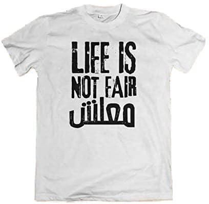 Round neck printed cotton T-Shirt-white -life is not fair