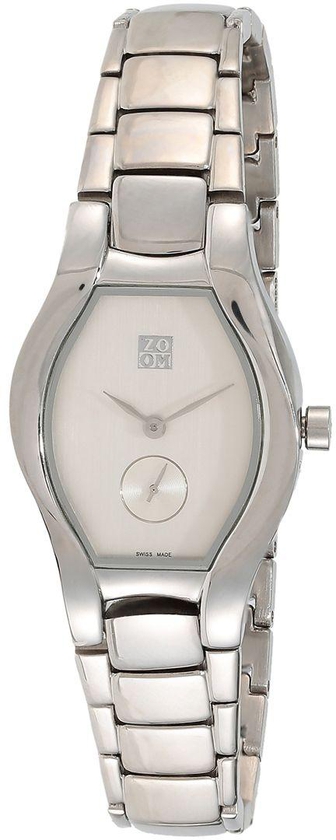 Zoom Classic Women's White Dial Stainless Steel Band Watch - 605