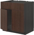 METOD Base cabinet f sink w 2 doors/front - black/Sinarp brown 80x60 cm