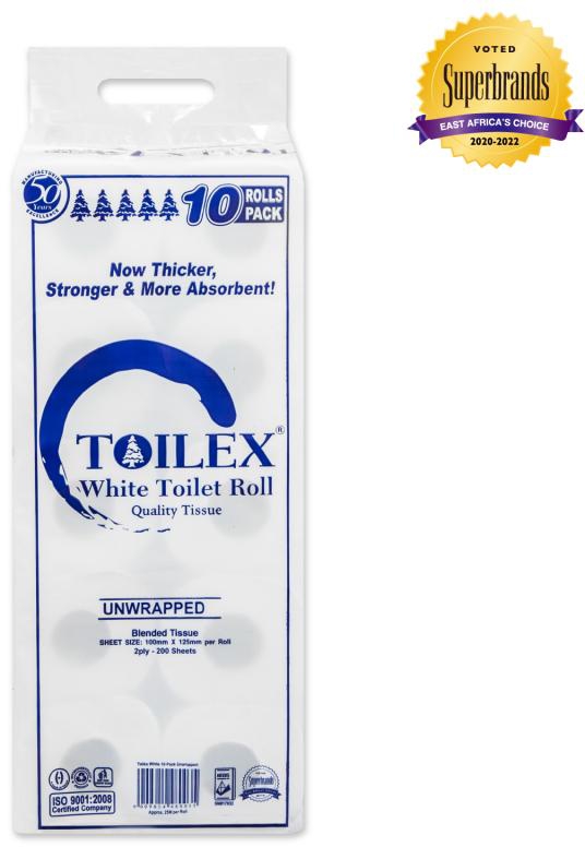 TOILEX TISSUE PAPER WHITE 10 PACK UNWRAPPED