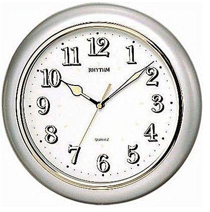 Rythm CMG710NR19 Plastic Wall Clock - Silver,White