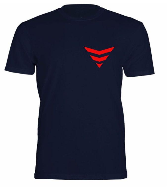 Cray Cray InCRAYdible Red Geometric Round Neck T-shirt - Navy Blue